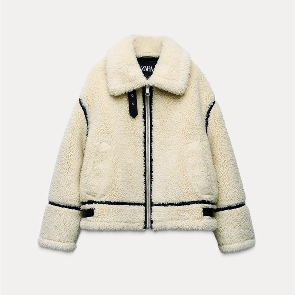 ZARA FLEECE BIKER JACKET ZW COLLECTION
